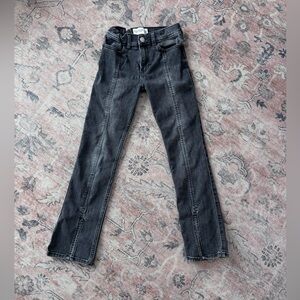 Abercrombie kids flare front slit black jeans